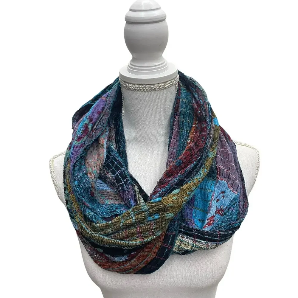 Boho Patchwork Design Infinity Scarf - Picture 3 of 8
